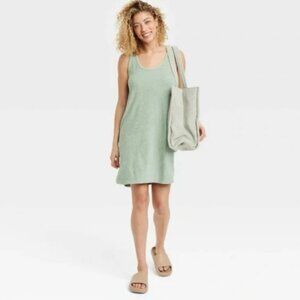 A New Day Green Terry Tank Dress Cover-Up XL